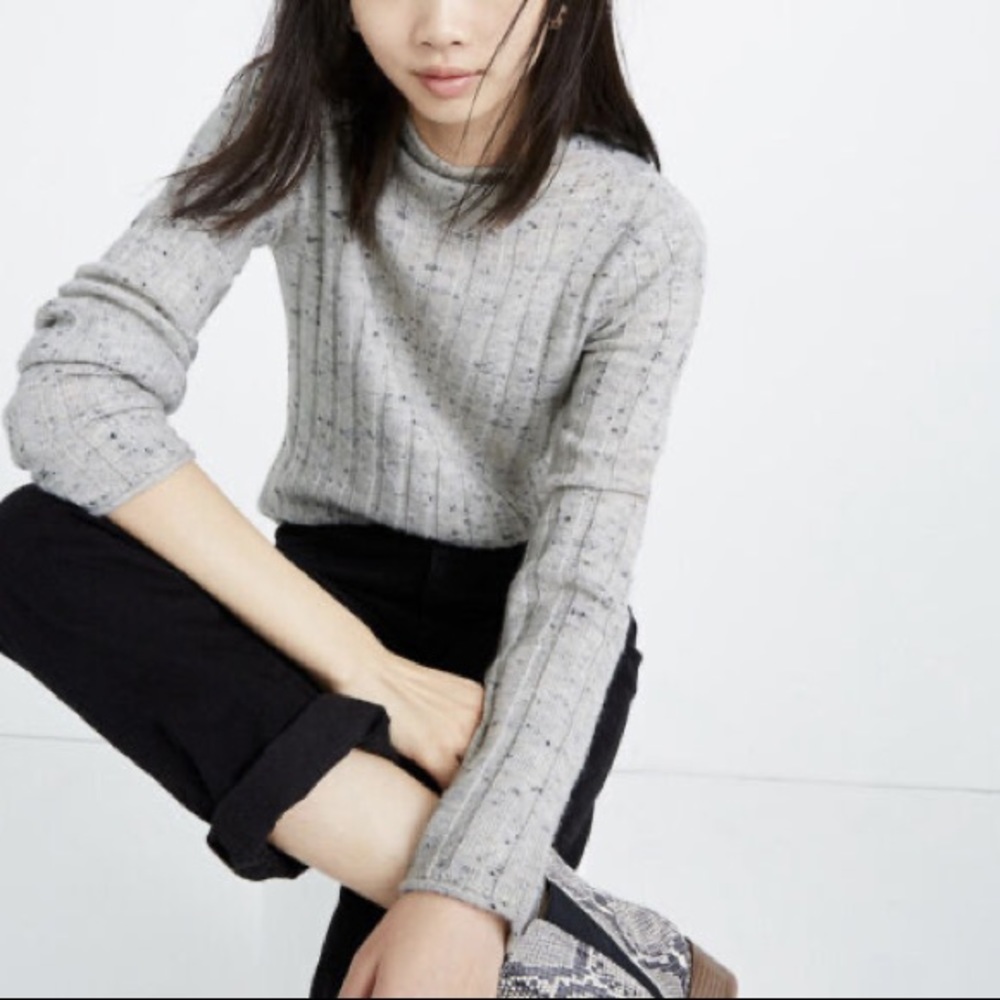Madewell Donegal Evercrest Sweater Cozy Gray Medium NWT